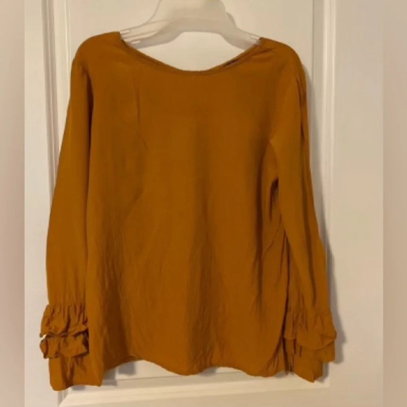 Massimo Dutti Mustard Blouse | Size L - Picture 6 of 9